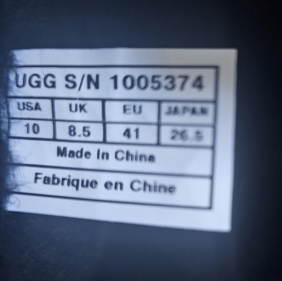 UGG SUTTER WATER RESISTANT LEATHER MOTO BOOTS. BLACK  SIZE 10. - Picture 7 of 7